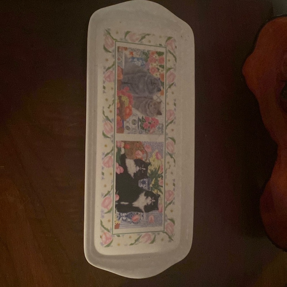 Vintage 1980s cat coffee tray
